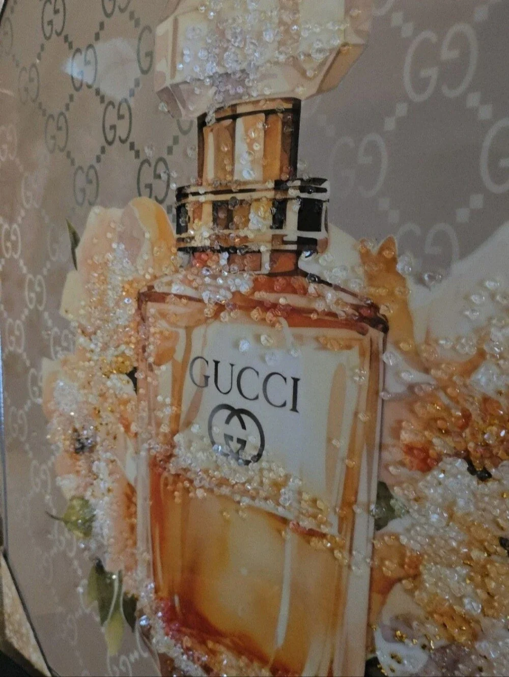 Laquered Canvas with Crystal Rocks & adds texture a New beautiful sparkle too It